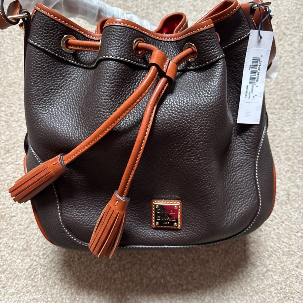 Dooney & Bourke Chocolate Brown Leather Shoulder Bag - Picture 3 of 8